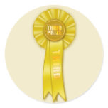 yellow rosette third prize sticker