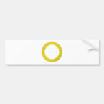 Yellow round frame bumper stickers