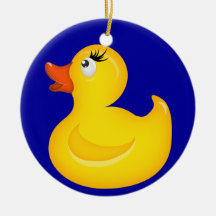 Yellow Rubber Duckies Christmas Tree Ornaments