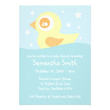 Yellow Rubber Ducky Invitation
