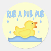 Yellow Rubber Ducky Rub A Dub Dub Round Sticker