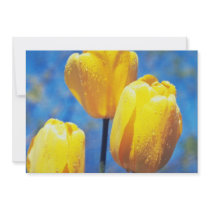 yellow 'Santiaga', Darwin Hybrid Tulips flowers Personalized Invitation