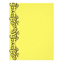 Yellow scroll customized letterhead