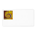 Yellow Seashell Spiral Fractal Shipping Label