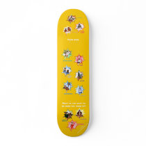 Yellow Skateboard w/ Professionals as Cartoons