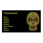 Yellow Skull Fractal Pattern Business Cards