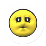 Yellow smiley blowing a kiss stickers