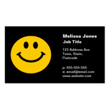Yellow Smiley Face Business Cards