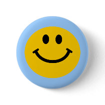 Yellow Smiley Face Pinback Button