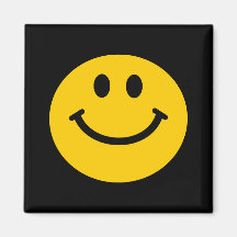 Yellow Smiley Face Refrigerator Magnet