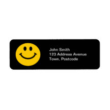 Yellow Smiley Face Return Address Labels