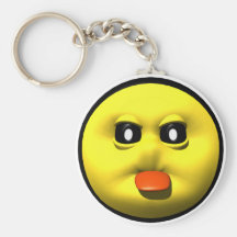 Yellow smiley sticking out tounge keychains