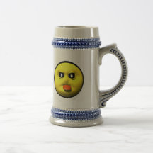 Yellow smiley sticking out tounge mugs