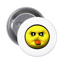 Yellow smiley sticking out tounge pinback button