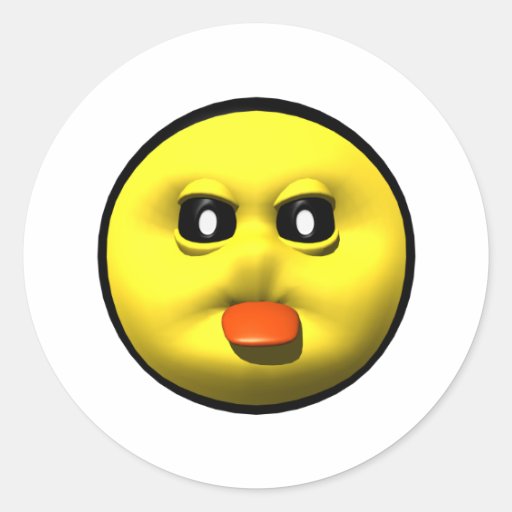 Yellow smiley sticking out tounge round stickers
