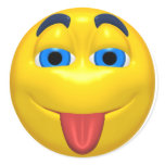 Yellow Smiley Sticking Out Tounge stickers