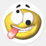 Yellow smiley that went nuts round sticker