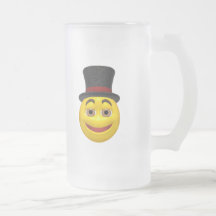 Yellow smiley wearing a top hat mug