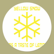 yellow snow has a taste of lemon stickers