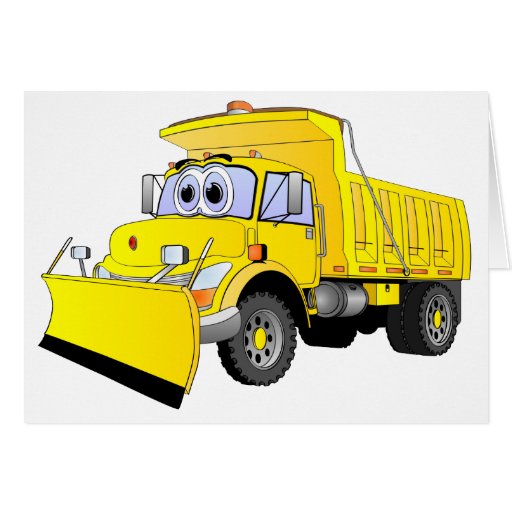 Yellow Snow Plow Cartoon Card | Zazzle