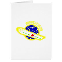 Yellow Snowboarding Logo Greeting Cards