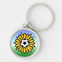 Yellow Soccer Daisy Key Chain