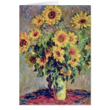 yellow Soleils, Claude Monet flowers Greeting Cards