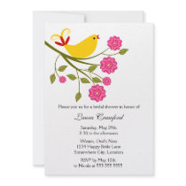 Yellow Songbird Bridal Shower Invitation