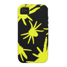 Yellow Spiders With Black Background Vibe iPhone 4 Case