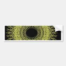Yellow spikey spirograph bumper sticker