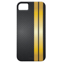Yellow Sport Stripes Dark Matel iPhone 5 Case