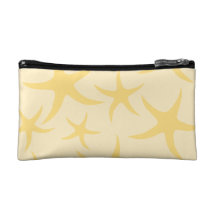 Yellow Starfish Pattern. Cosmetics Bags