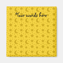 Yellow stars and moons pattern magnet