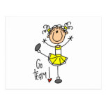 Yellow Stick Figure Cheerleader T-shirts and Gifts Post Card