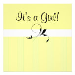 Yellow Stripe Baby Shower Invitation
