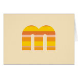 Yellow Striped Monogram - Letter M Card
