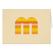 Yellow Striped Monogram - Letter M Card