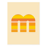 Yellow Striped Monogram - Letter M Postcard