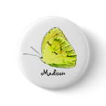 Yellow Sulphur Butterfly Personalized Button