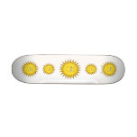 Yellow Summer Sun with a Happy Face. Skate Deck