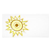 Yellow Sun in Lights Grunge Cutout Photo Greeting Card
