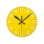 Yellow Sunburst Clock