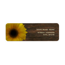 Yellow Sunflower & Barnwood Address Label