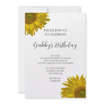 Yellow Sunflower Birthday Party Invitation