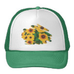 Yellow Sunflower Patch Brushstroke Style Hats