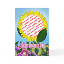 Yellow Sunflower Photo Frame for Mother's Day Greeting Cards
