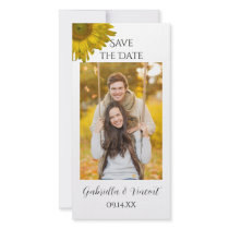 Yellow Sunflower Wedding Save the Date Photo Card