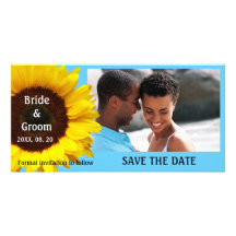 Yellow Sunflower Wedding Save the Date Photo Card