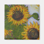 Yellow Sunflowers by Paris Wyatt Llanso Refrigerator Magnet