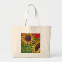Yellow Sunflowers on Red Bag